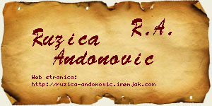 Ružica Andonović vizit kartica